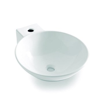 Bathco 0028 - Umyvadlo na desku BAYONA 42x50,5 cm porcelán/bílá