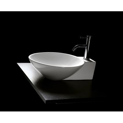 Bathco 0028 - Umyvadlo na desku BAYONA 42x50,5 cm porcelán/bílá