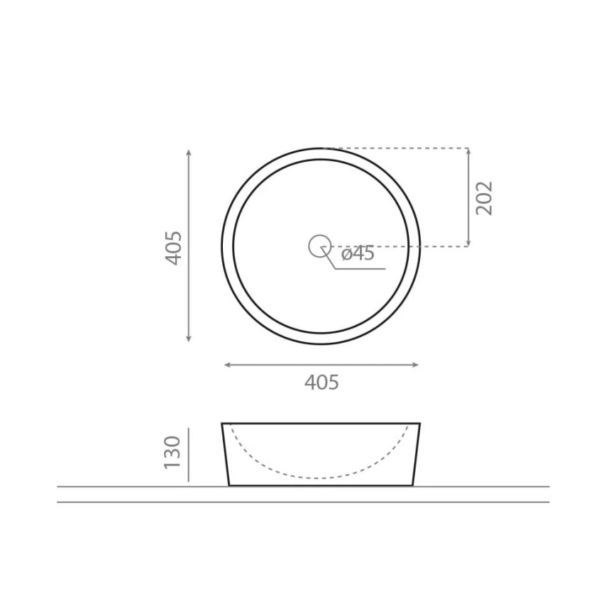 Bathco 00307 - Umyvadlo na desku DUAL pr. 40,5 cm kámen/béžová
