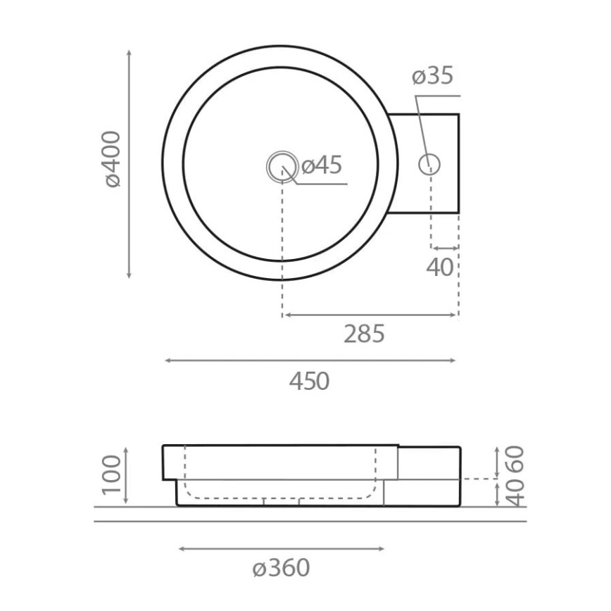 Bathco 00338 - Umyvadlo na desku ICONO 40x45 cm kámen/béžová