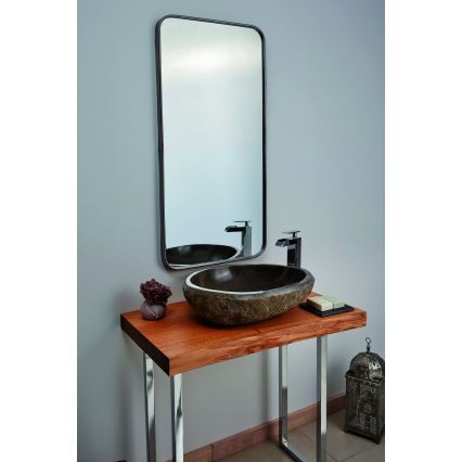 Bathco 00393 - Umyvadlo na desku RIO 52x47 cm kámen/šedá