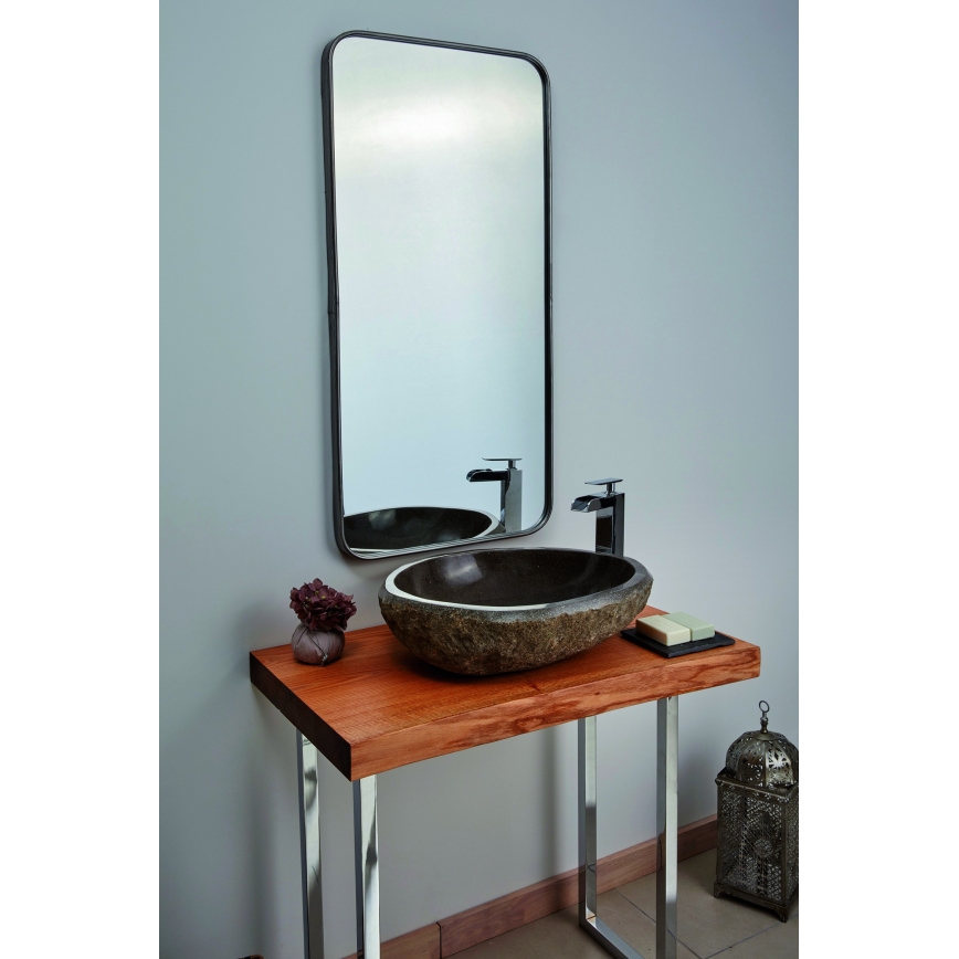 Bathco 00393 - Umyvadlo na desku RIO 52x47 cm kámen/šedá