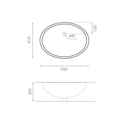 Bathco 0053 - Zápustné umyvadlo ANCONA 55x41 cm porcelán/bílá
