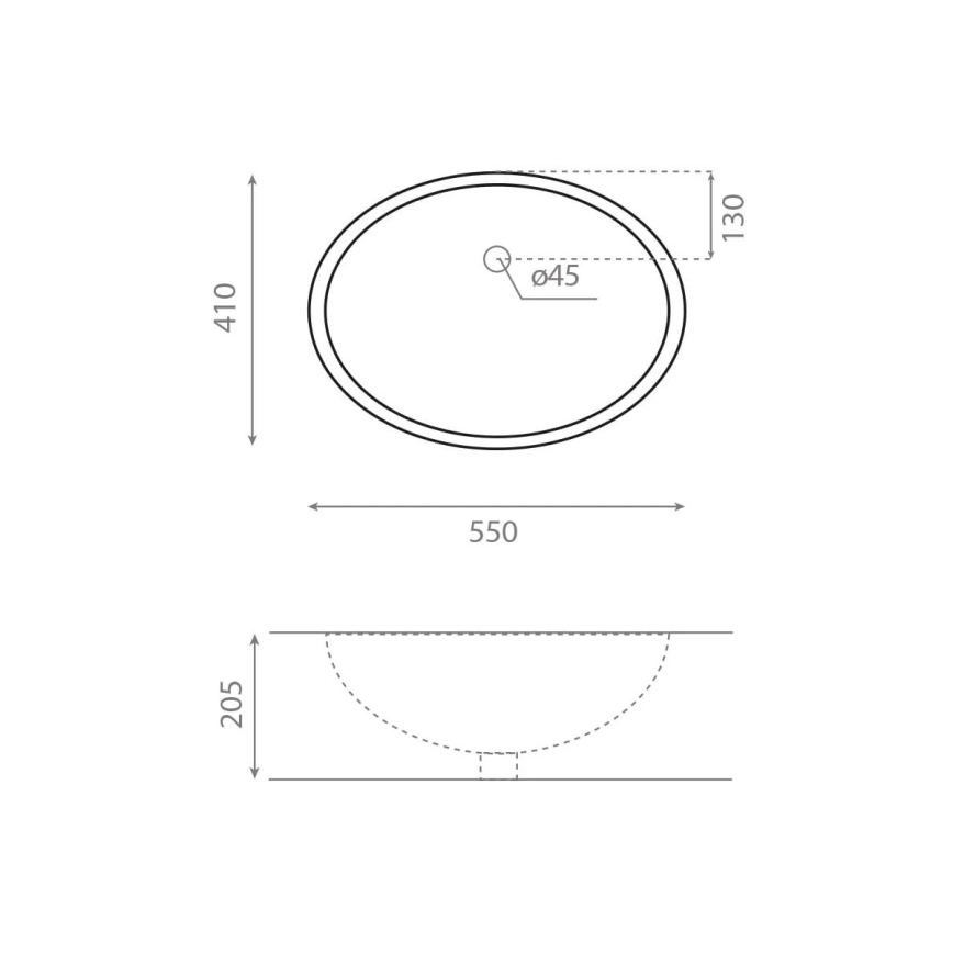 Bathco 0053 - Zápustné umyvadlo ANCONA 55x41 cm porcelán/bílá