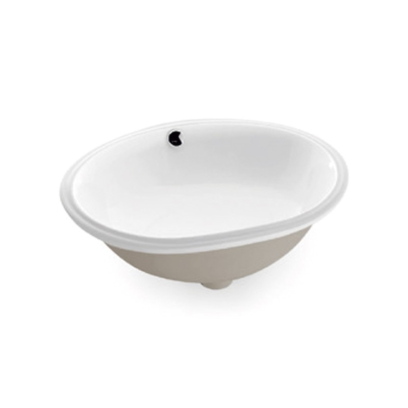 Bathco 0054 - Zápustné umyvadlo MODENA 43,5x38,5 cm porcelán/bílá