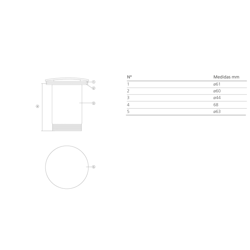 Bathco 0212 - Umyvadlová výpusť bez přepadu CLICK-CLACK pr. 6 cm lesklý chrom