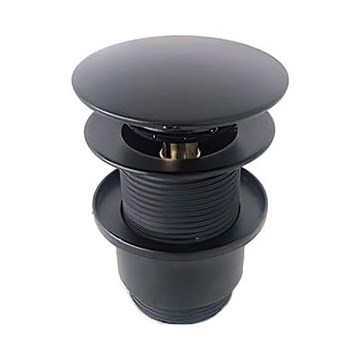 Bathco 0212NE - Umyvadlová výpusť bez přepadu CLICK-CLACK pr. 6 cm matná černá