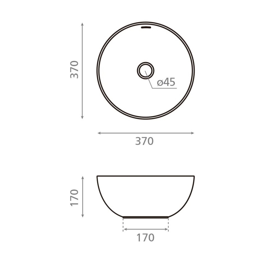 Bathco 4131 - Umyvadlo na desku BARI pr. 37 cm porcelán/bílá