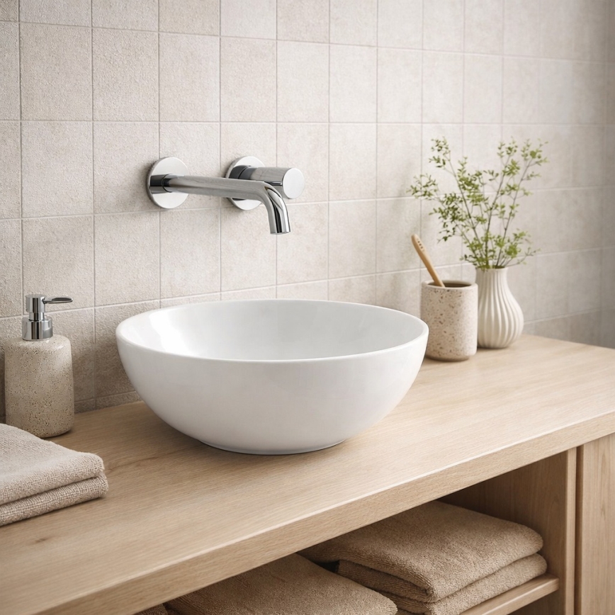 Bathco 4914 - Umyvadlo na desku DAKAR pr. 30 cm porcelán/bílá