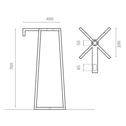 Bathco 8216 - Podstavec pro umyvadlo VOLTA 76x40 cm ocel/lesklý chrom