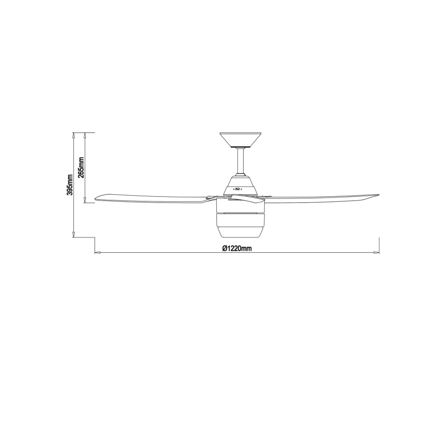 BAYSIDE 213016 - Stropní ventilátor CALYPSO 1xGX53/45W/230V bílá pr. 122 cm + dálkové ovládání