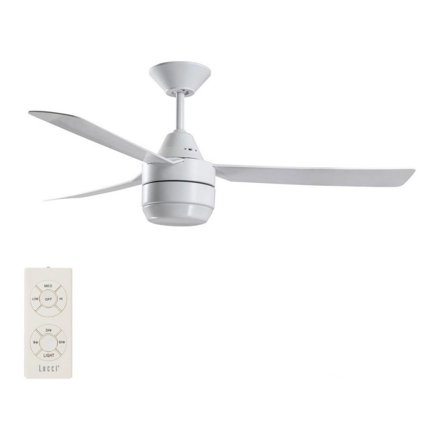 BAYSIDE 213016 - Stropní ventilátor CALYPSO 1xGX53/45W/230V bílá pr. 122 cm + dálkové ovládání