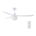 BAYSIDE 531016 - Stropní ventilátor MEGARA 2xE14/15W/230V bílá pr. 122 cm + dálkové ovládání