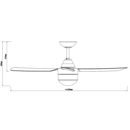 BAYSIDE 531017 - Stropní ventilátor MEGARA 2xE14/15W/230V antracit + dálkové ovládání