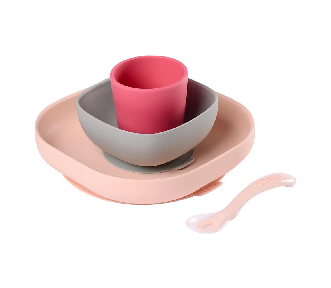 Beaba Beaba 913429BB - Dětská jídelní sada Pink 4 ks FBB0010