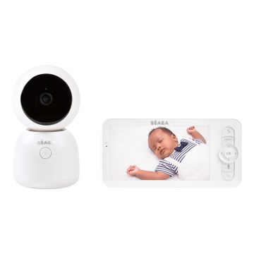 Beaba - Chytrá nabíjecí dětská chůvička s monitorem ZEN NIGHT 720p 5V 4000 mAh Wi-Fi bílá