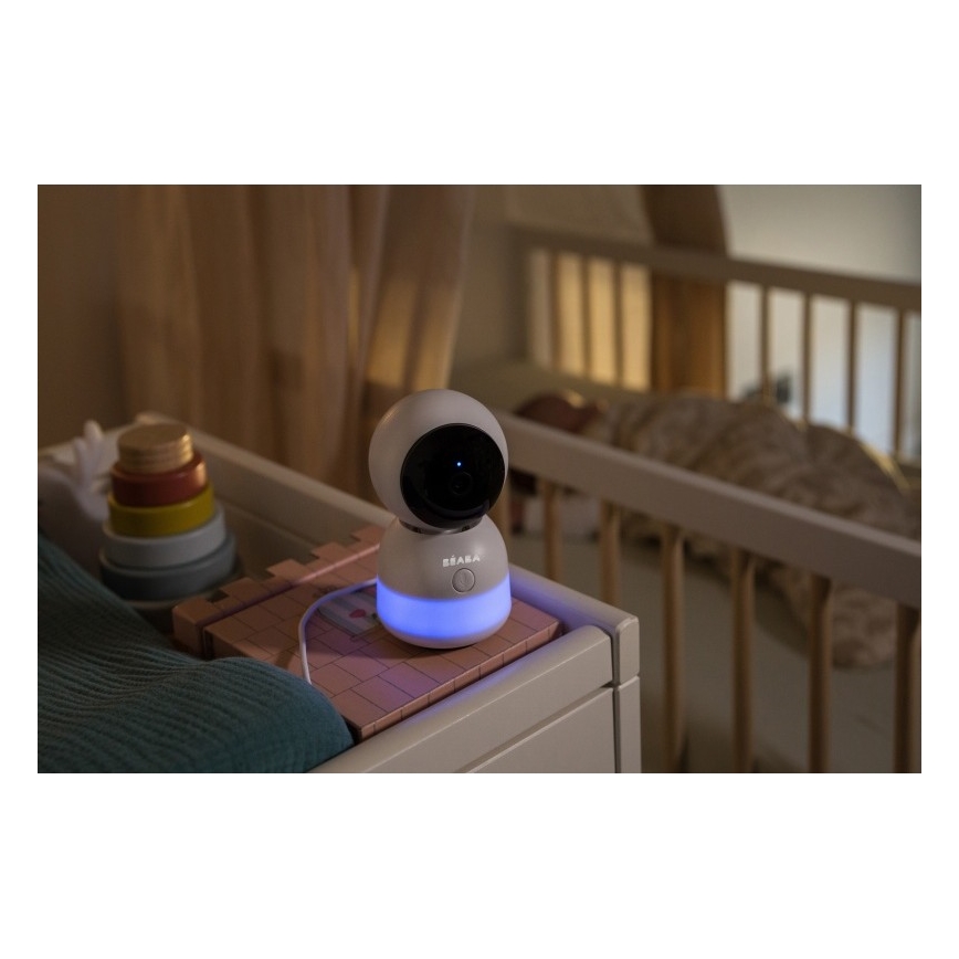 Beaba - Chytrá nabíjecí dětská chůvička s monitorem ZEN NIGHT 720p 5V 4000 mAh Wi-Fi bílá