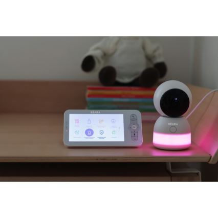 Beaba - Chytrá nabíjecí dětská chůvička s monitorem ZEN NIGHT 720p 5V 4000 mAh Wi-Fi bílá