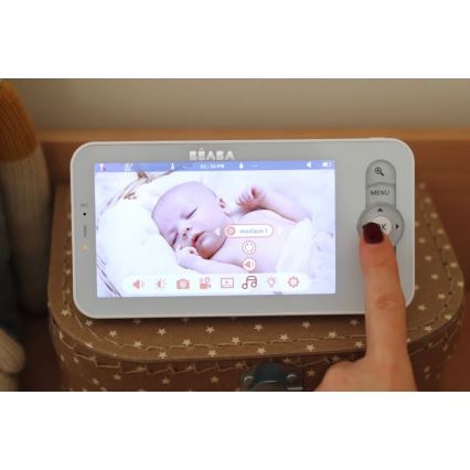 Beaba - Chytrá nabíjecí dětská chůvička s monitorem ZEN NIGHT 720p 5V 4000 mAh Wi-Fi bílá