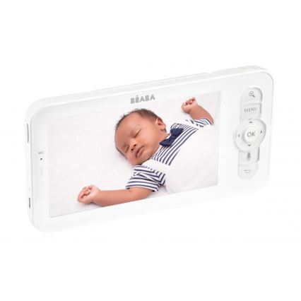 Beaba - Chytrá nabíjecí dětská chůvička s monitorem ZEN NIGHT 720p 5V 4000 mAh Wi-Fi bílá