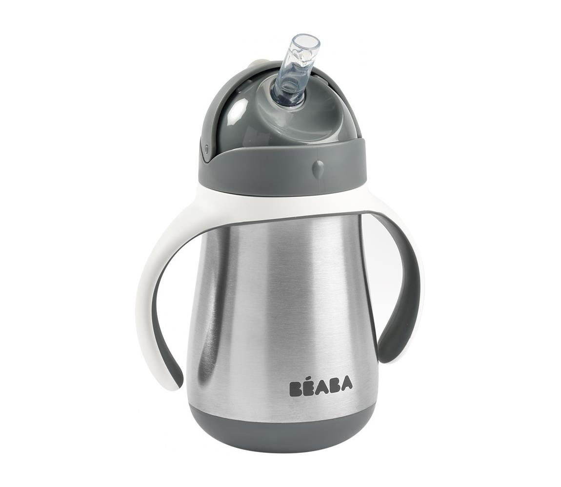 Beaba Beaba - Termoizolační hrnek s brčkem 250 ml šedá FBB0004