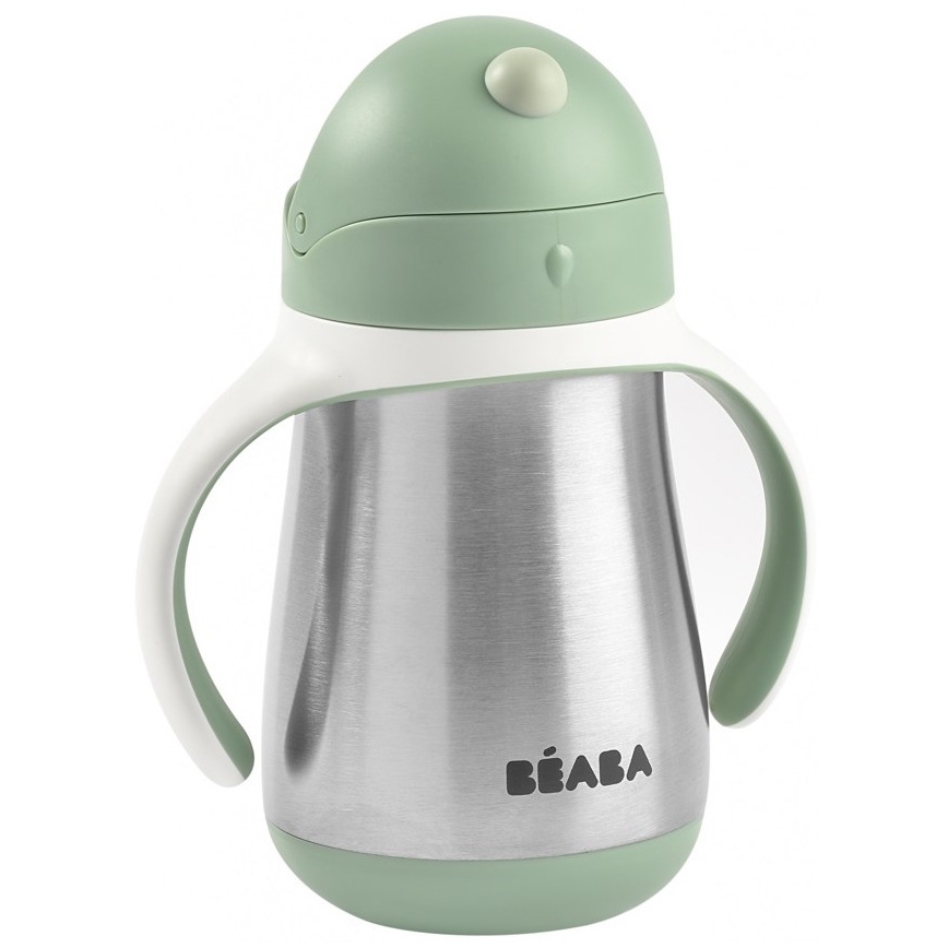Beaba - Termoizolační hrnek s brčkem 250 ml zelená
