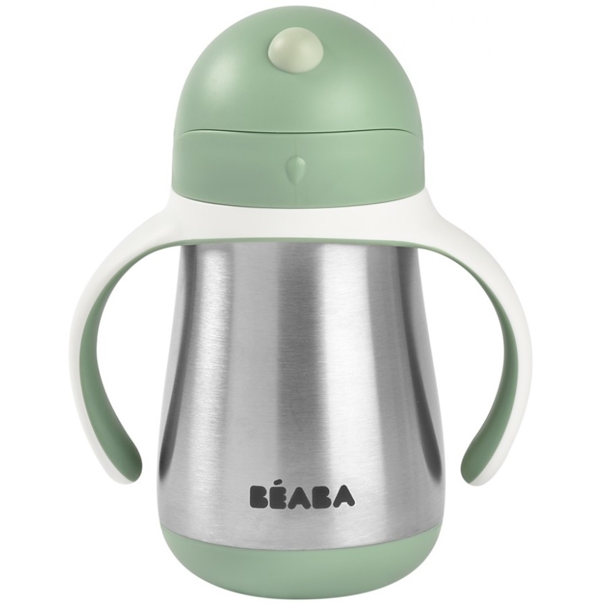 Beaba - Termoizolační hrnek s brčkem 250 ml zelená