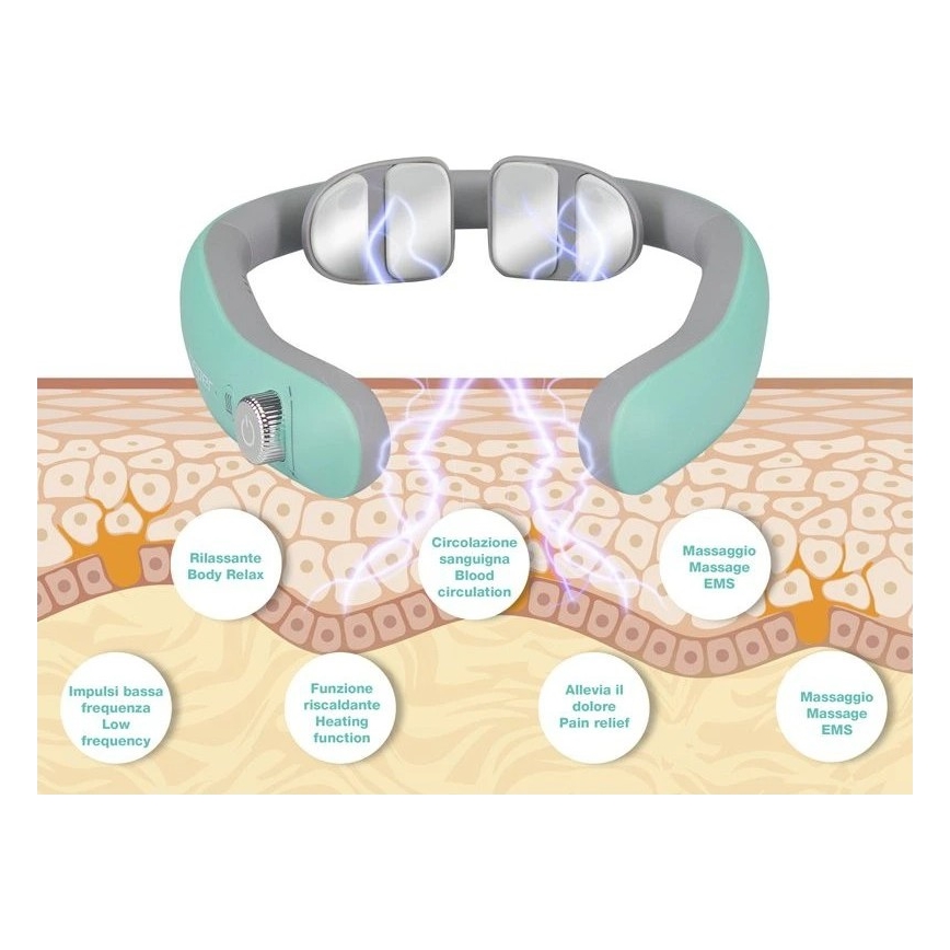 Beper - Nabíjecí masážní přístroj krku EMS 5V/900 mAh mintová