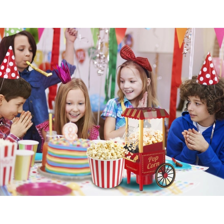 Beper - Popkornovač 1200W/230V červená