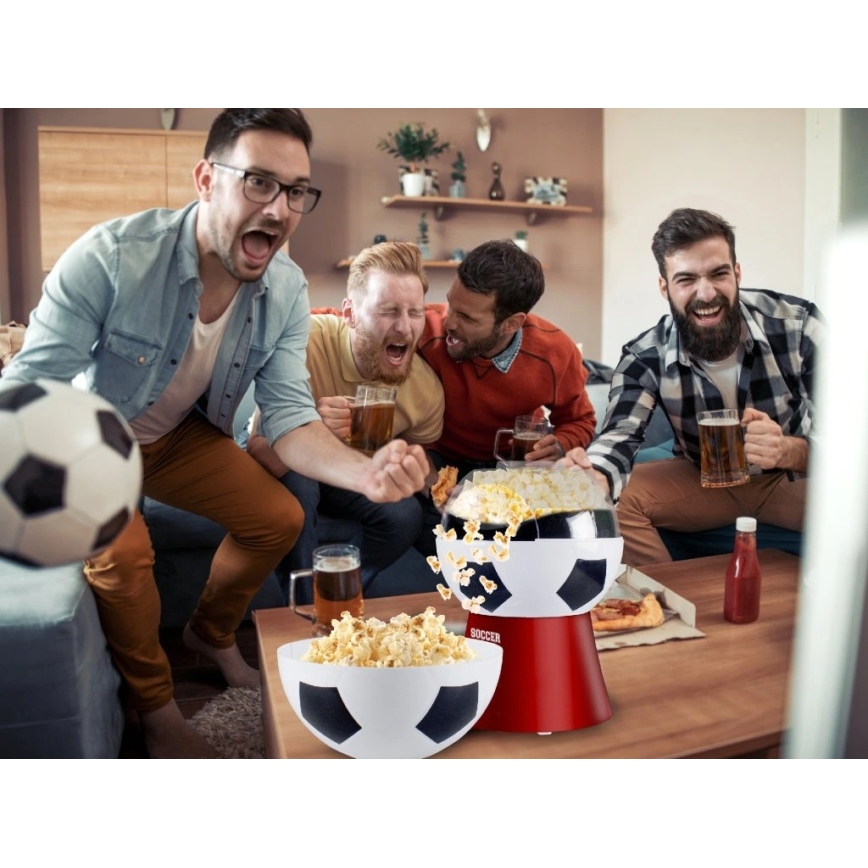 Beper - Popkornovač 1200W/230V fotbal/červená