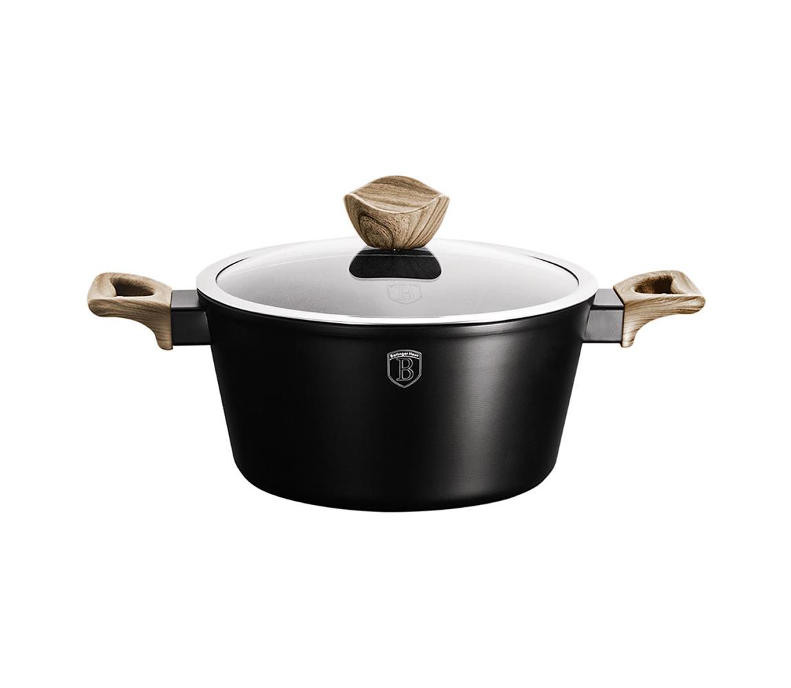 BerlingerHaus BerlingerHaus - Kastrol s mramorovým povrchem + poklice 20 cm černá/hnědá BH0115