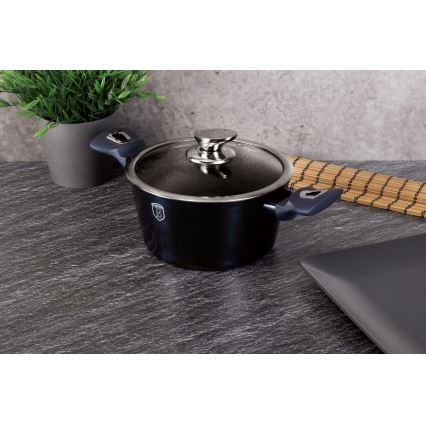 BerlingerHaus - Kastrol s mramorovým povrchem + poklice 20 cm modrá