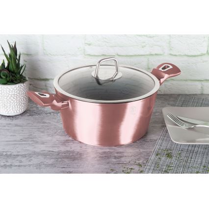 BerlingerHaus - Kastrol s titanovým povrchem + poklice 24 cm rose gold