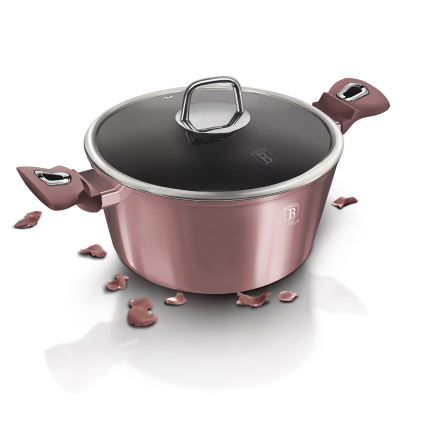 BerlingerHaus - Kastrol s titanovým povrchem + poklice 24 cm rose gold