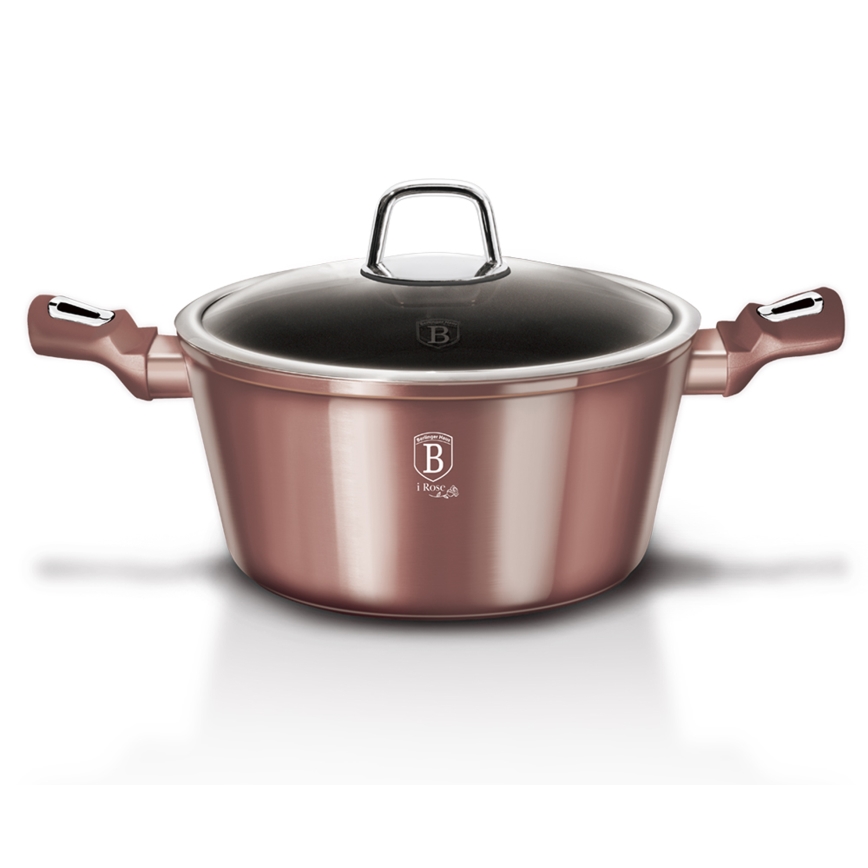 BerlingerHaus - Kastrol s titanovým povrchem + poklice 24 cm rose gold