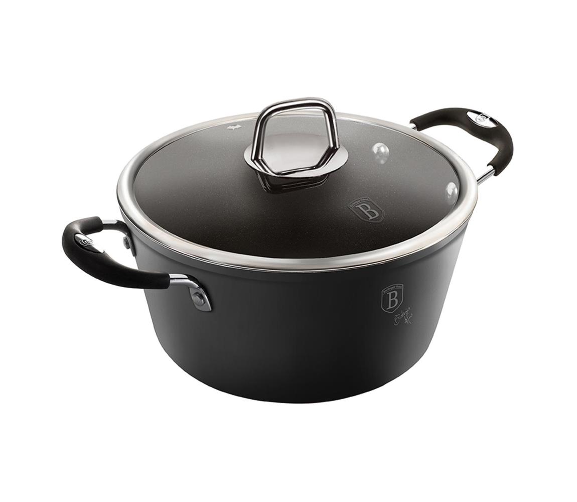 Berlingerhaus BH-6124 Kastrol s poklicí s titanovým povrchem 28 cm Black Professional Line
