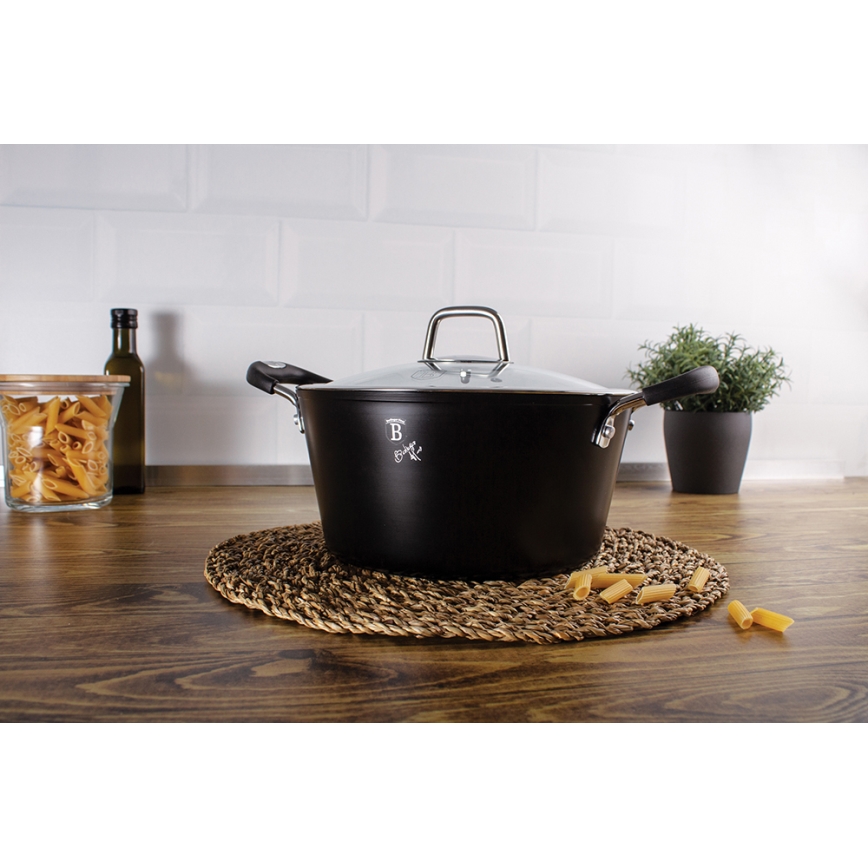 BerlingerHaus - Kastrol s titanovým povrchem + poklice 28 cm černá