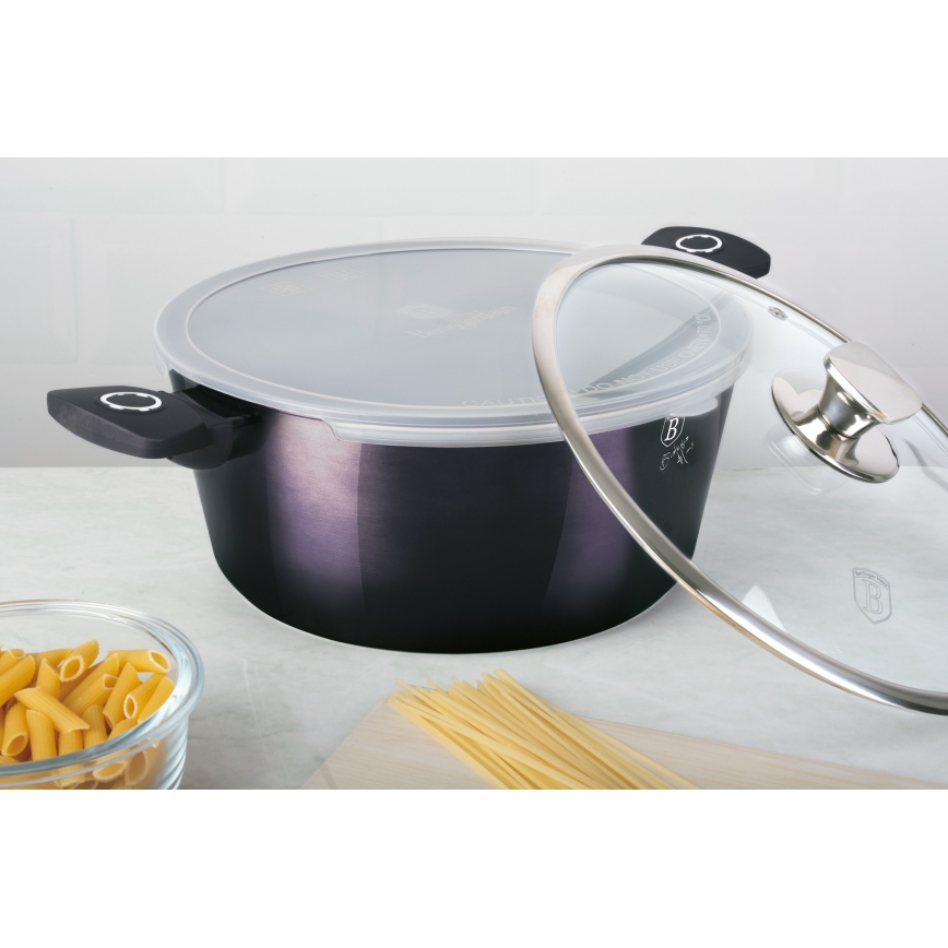 BerlingerHaus - Kastrol s titanovým povrchem + poklice + víčko 24 cm fialová