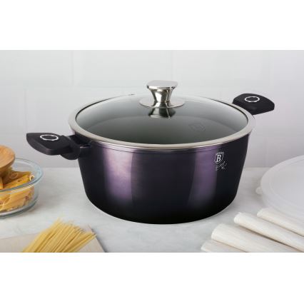 BerlingerHaus - Kastrol s titanovým povrchem + poklice + víčko 24 cm fialová