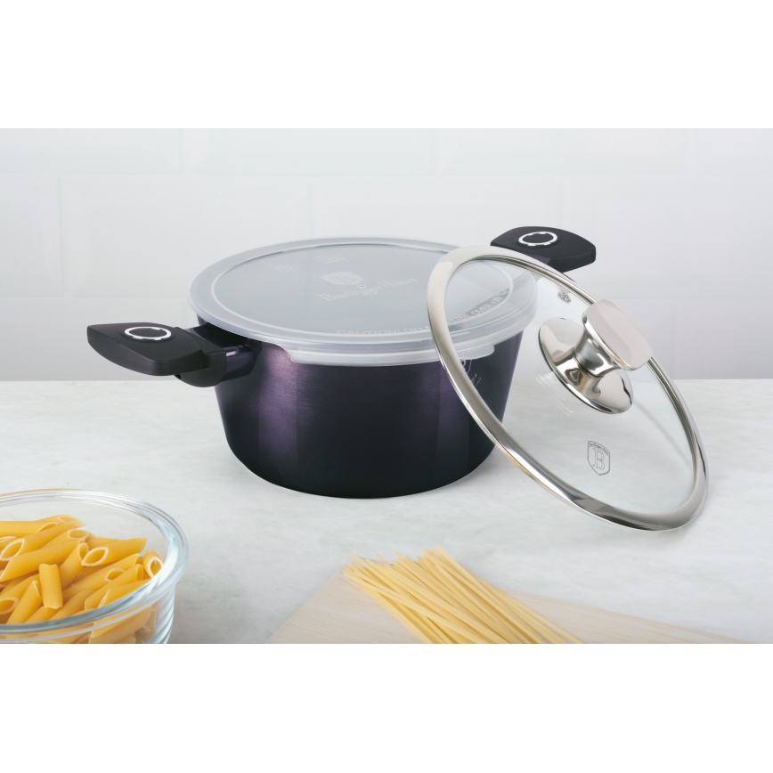 BerlingerHaus - Kastrol s titanovým povrchem + poklice + víčko 24 cm fialová