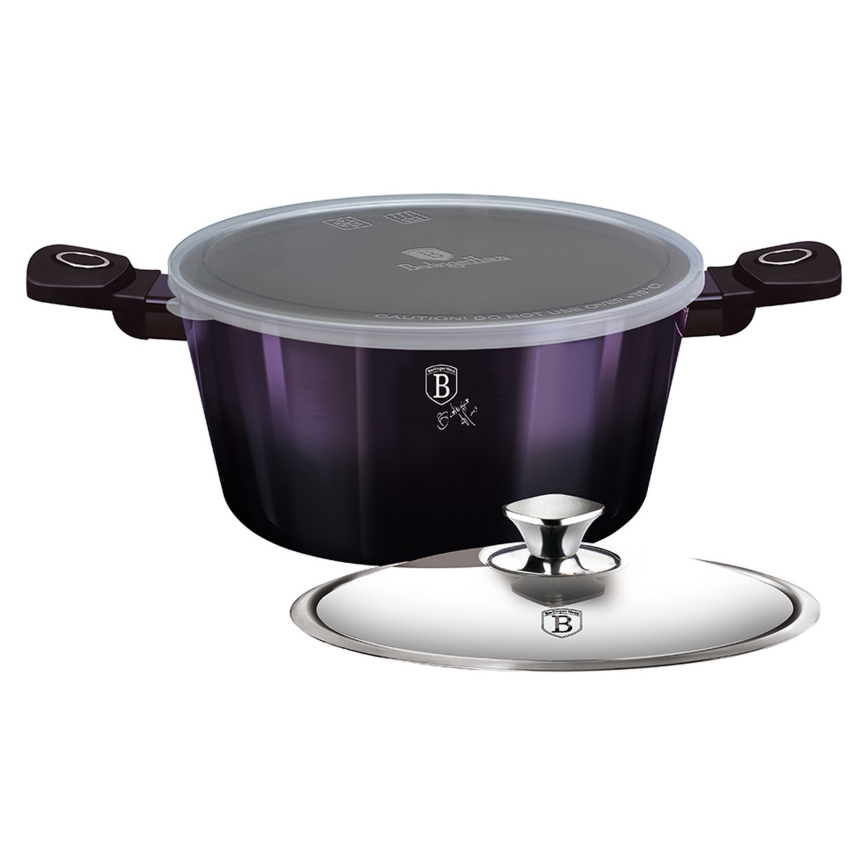 BerlingerHaus - Kastrol s titanovým povrchem + poklice + víčko 24 cm fialová