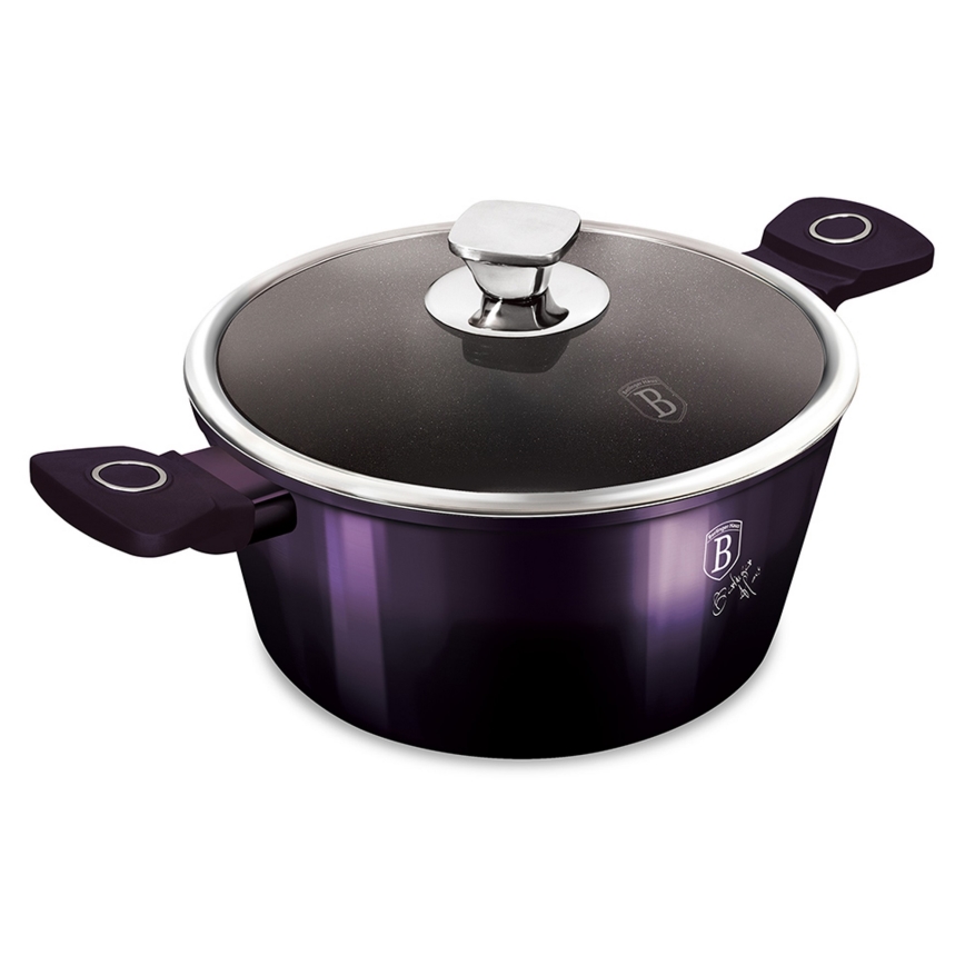 BerlingerHaus - Kastrol s titanovým povrchem + poklice + víčko 24 cm fialová
