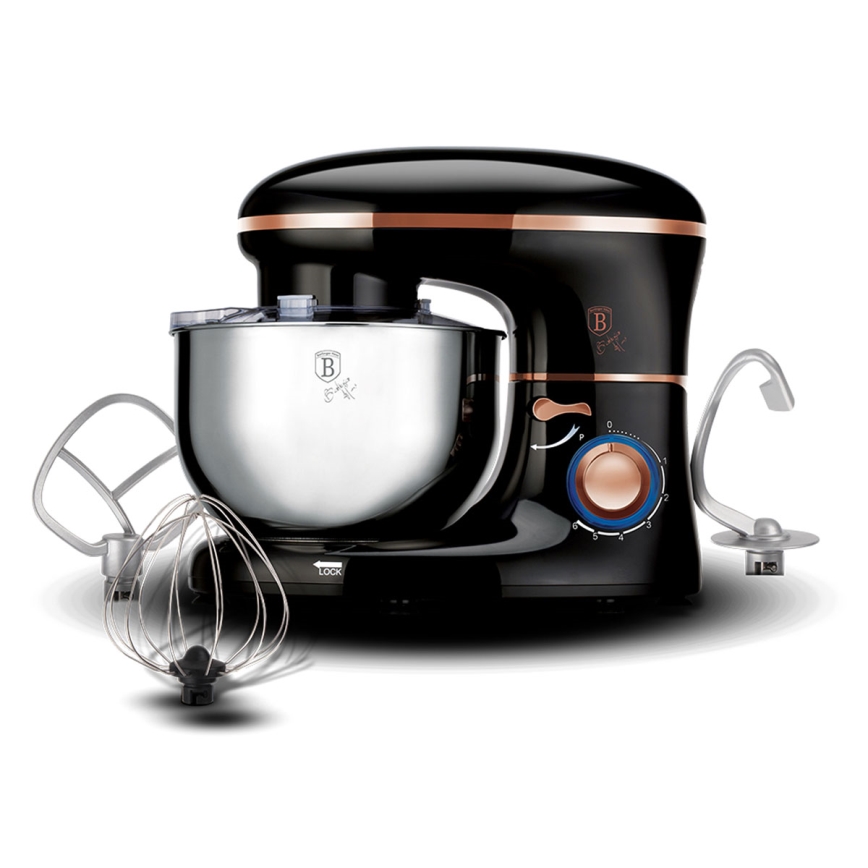 BerlingerHaus - Kuchyňský robot s nerezovou mísou 1300W/230V černá/rose gold