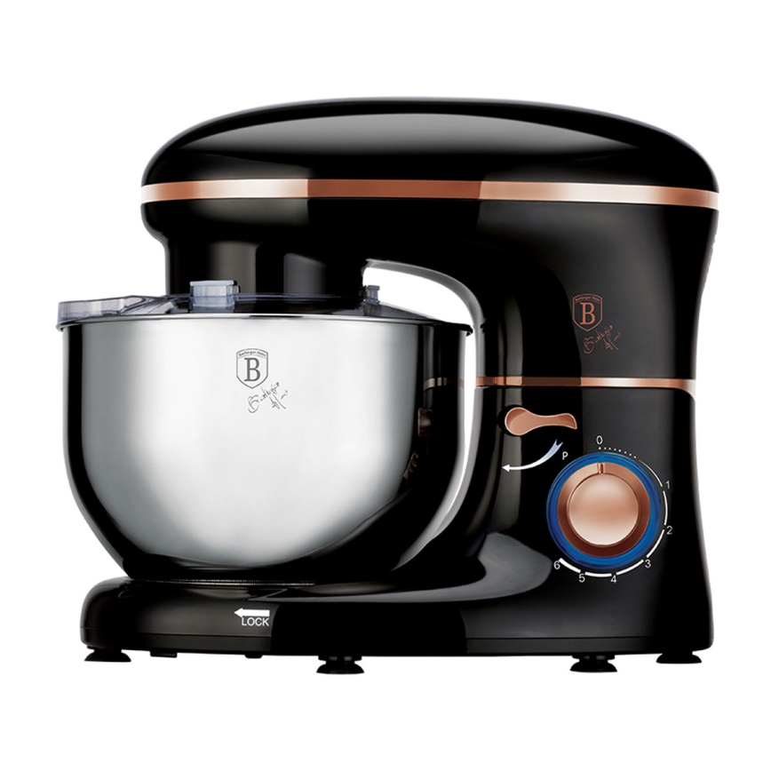 BerlingerHaus - Kuchyňský robot s nerezovou mísou 1300W/230V černá/rose gold