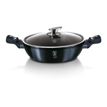 BerlingerHaus - Mělký hrnec s mramorovým povrchem + poklice 28 cm modrá