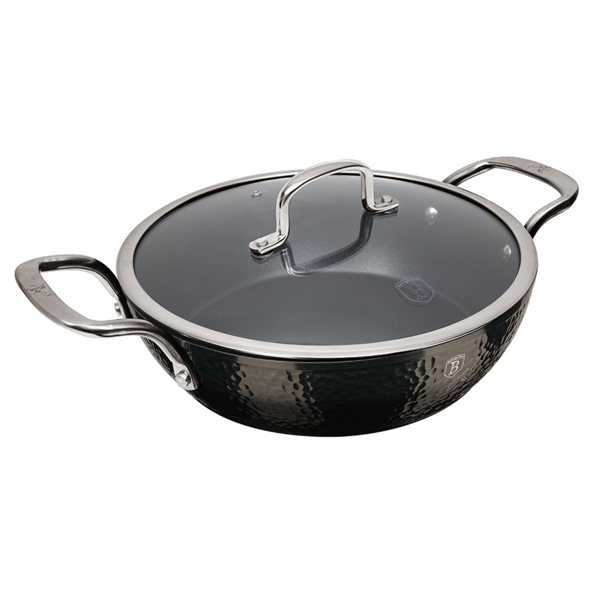 BerlingerHaus - Mělký hrnec s titanovým povrchem + poklice 28 cm černá