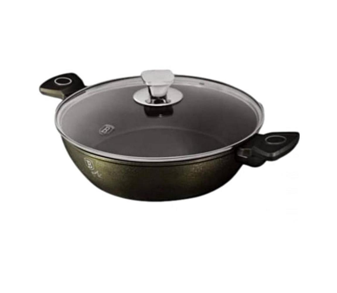 BerlingerHaus BerlingerHaus - Mělký hrnec s titanovým povrchem + poklice 28 cm černá BH0102