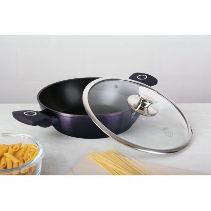 BerlingerHaus - Mělký hrnec s titanovým povrchem + poklice 28 cm fialová