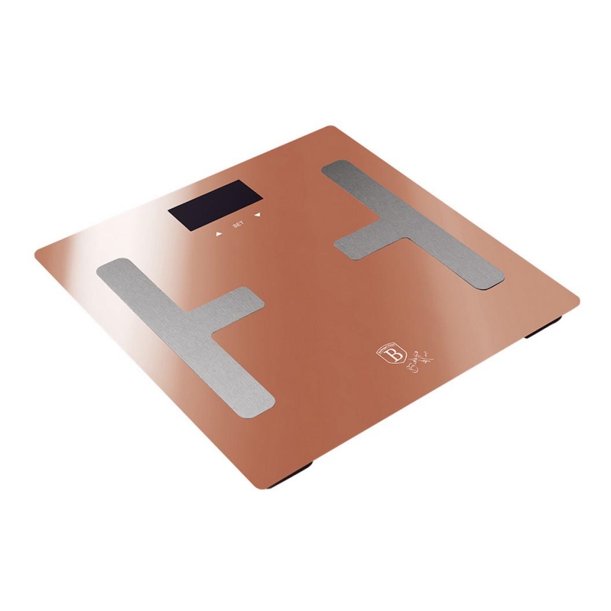 BerlingerHaus - Osobní váha s LCD displejem 2xAAA rose gold/matný chrom
