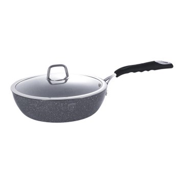 BerlingerHaus - Pánev s mramorovým povrchem + poklice 24 cm šedá